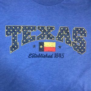 Texas 1845, Short Sleeve T-Shirt, Unisex, Heather Columbia Blue, Size L, NEW